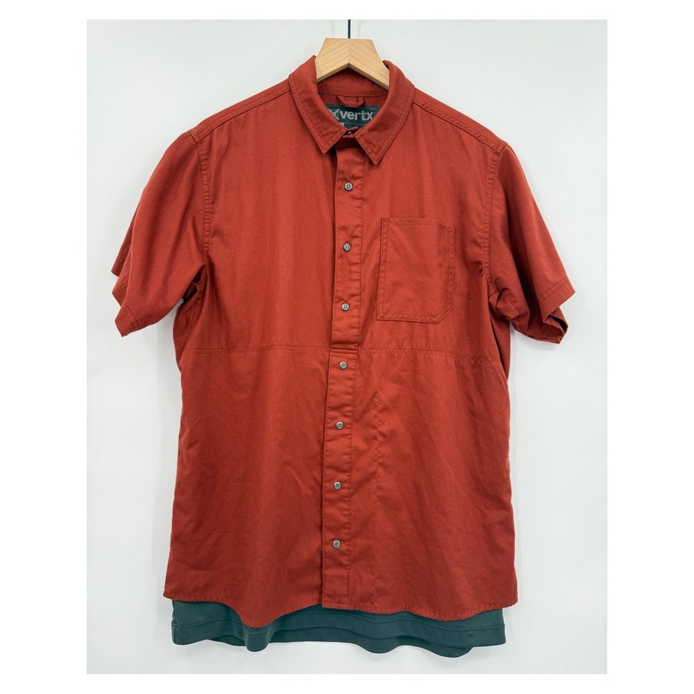 Vertx Shirt Mens Large Orange Short Sleeve Tactical Button Up Outdoor Guardian